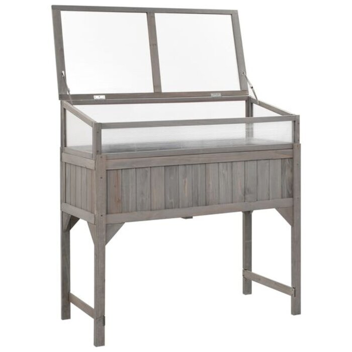Jardinière surélevée avec serre en bois d'épicéa 110x120 cm - 34% de remise
