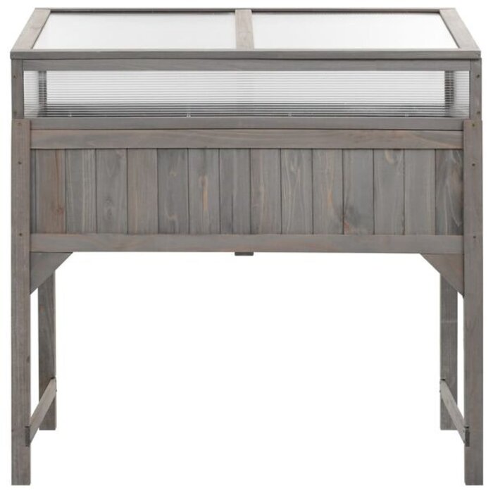 Jardinière surélevée avec serre en bois d'épicéa 110x120 cm - 34% de remise