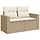 Banc de jardin 2 places en résine tressée beige - 34% de remise