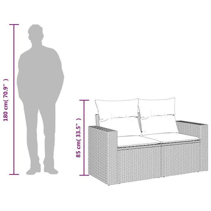 Banc de jardin 2 places en résine tressée beige - 34% de remise