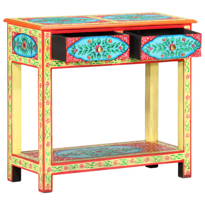 Console murale bois massif peint main 80cm - 35% de remise