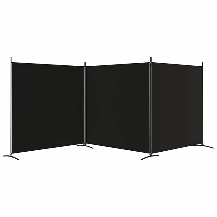 Paravent 3 panneaux 525x180 cm noir - 44% de remise