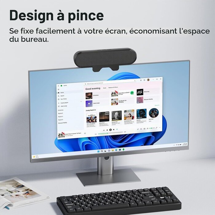 Barre de son stéréo USB 10W pour PC - Noir - 30% de remise