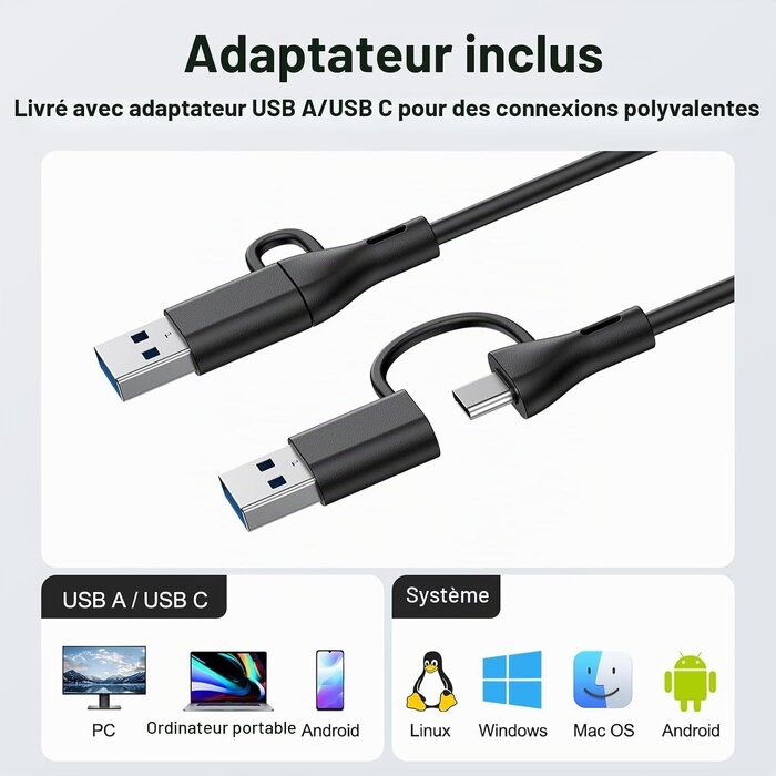 Barre de son stéréo USB 10W pour PC - Noir - 30% de remise