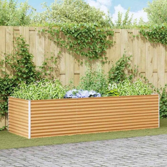 Jardinière surélevée en acier 290cm - Brun clair - 34% de remise
