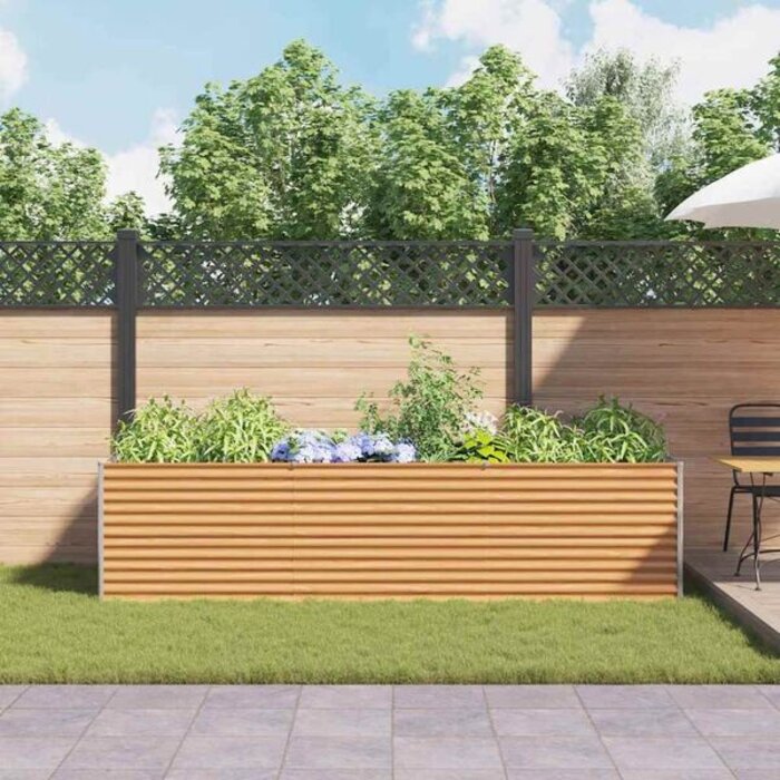 Jardinière surélevée en acier 290cm - Brun clair - 34% de remise