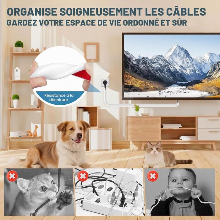 Goulotte de câble flexible adhésive 6m - Blanc - 31% de remise