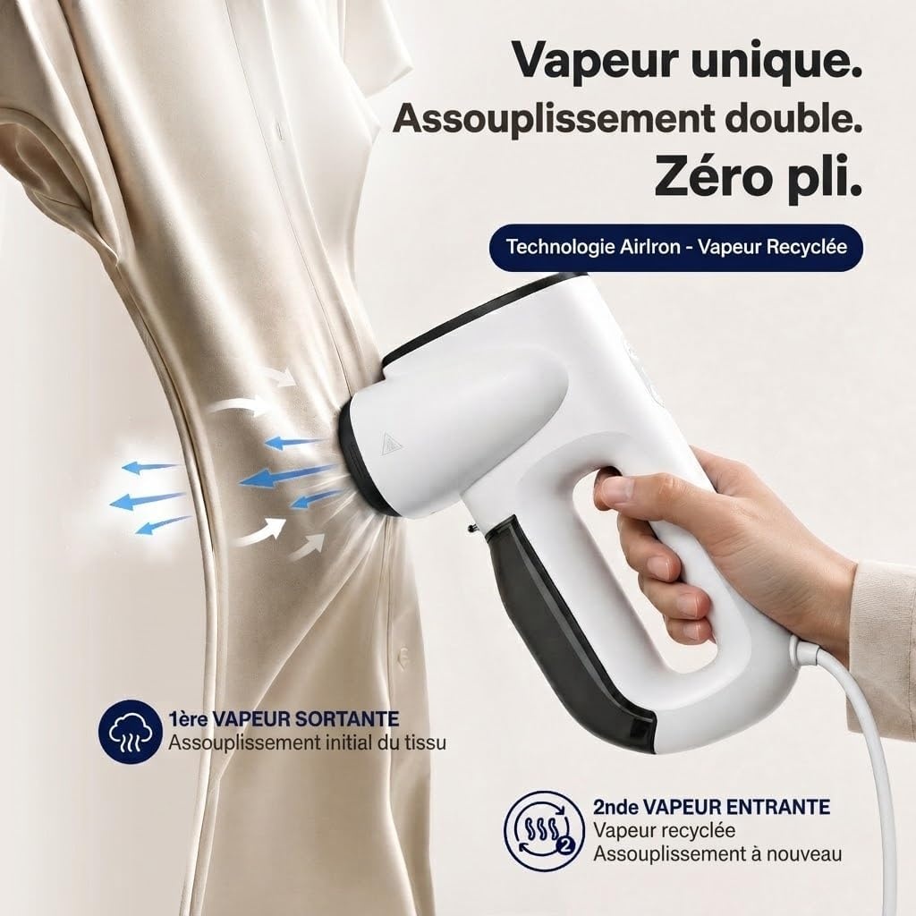 Défroisseur vapeur pliable 2300 Pa - 34% de remise