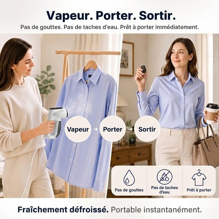 Défroisseur vapeur pliable 2300 Pa - 34% de remise