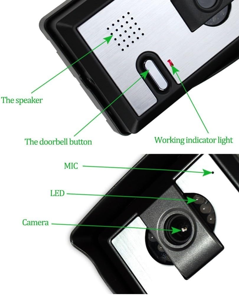 Interphone vidéo 7 pouces HD - Vision nocturne - 34% de remise