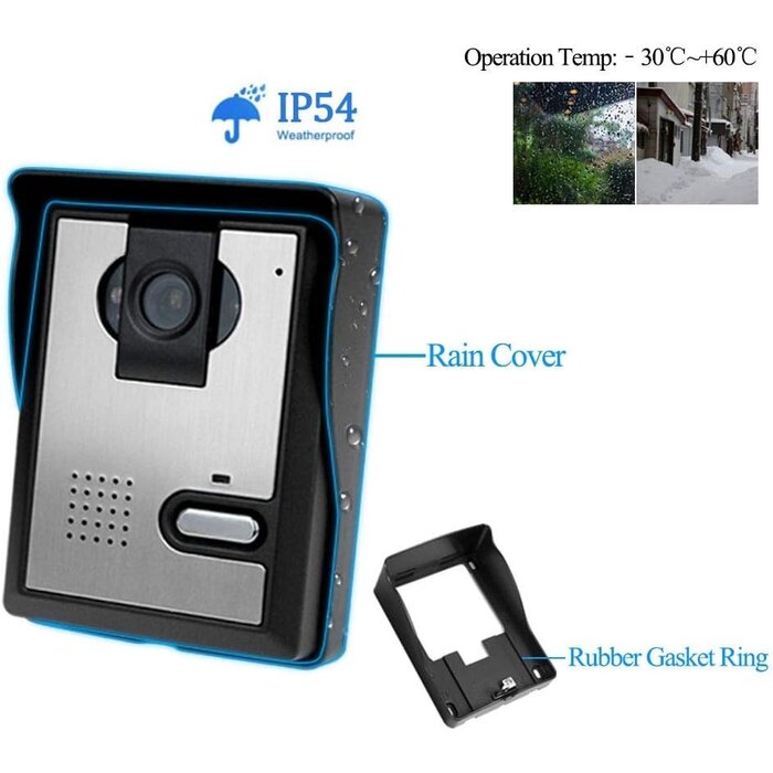 Interphone vidéo 7 pouces HD - Vision nocturne - 34% de remise