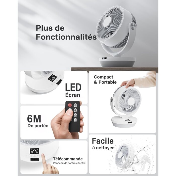 Ventilateur de table oscillant 33 cm - 32% de remise