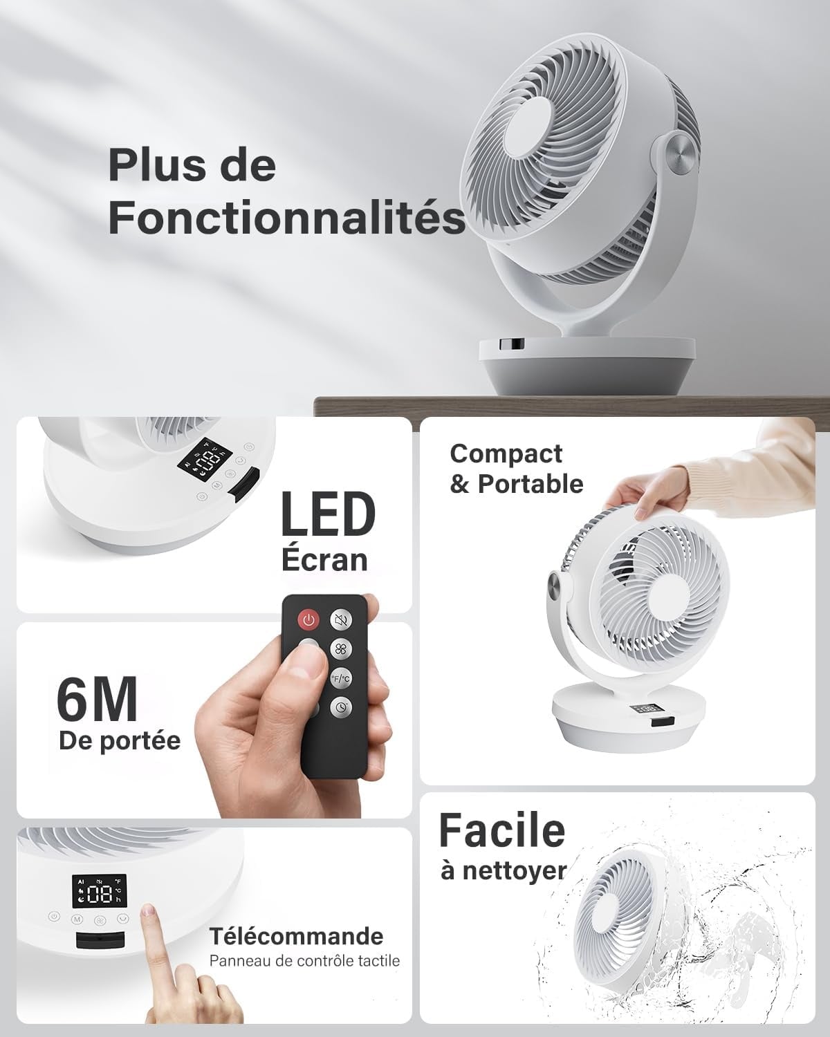 Ventilateur de table oscillant 33 cm - 32% de remise
