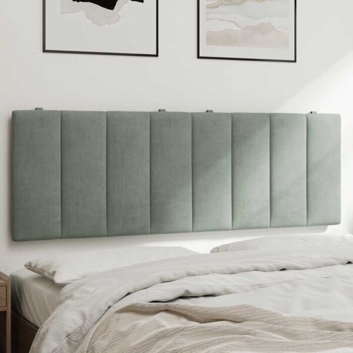 Vidaxl Coussin de tête de lit 140 cm velours gris clair - 32% de remise