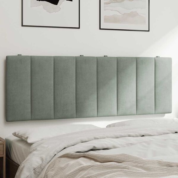 Vidaxl Coussin de tête de lit 140 cm velours gris clair - 32% de remise