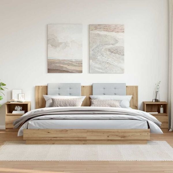 Lot de 2 tables de chevet chêne artisan 40x53 cm - 34% de remise