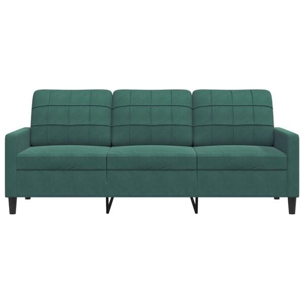 Canapé 3 places 180 cm velours vert foncé - 35% de remise
