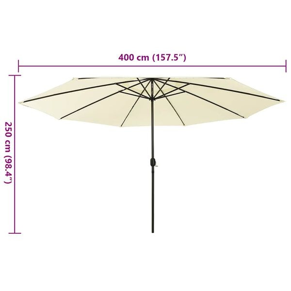 Parasol LED 400 cm Sable - 34% de remise