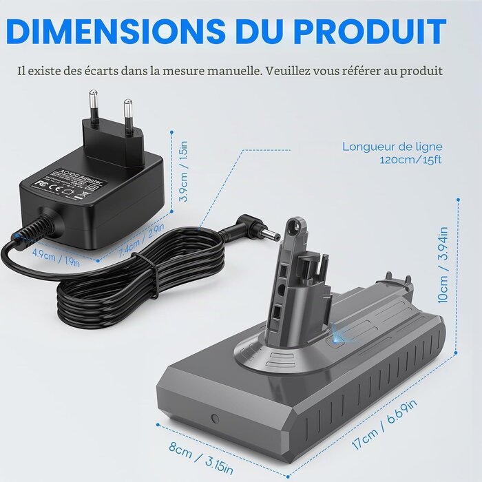 Batterie pour aspirateur V11 (à vis) 3900 mAh avec accessoires - 33% de remise