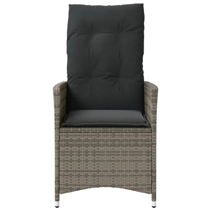 Fauteuil de jardin inclinable résine tressée gris - 34% de remise