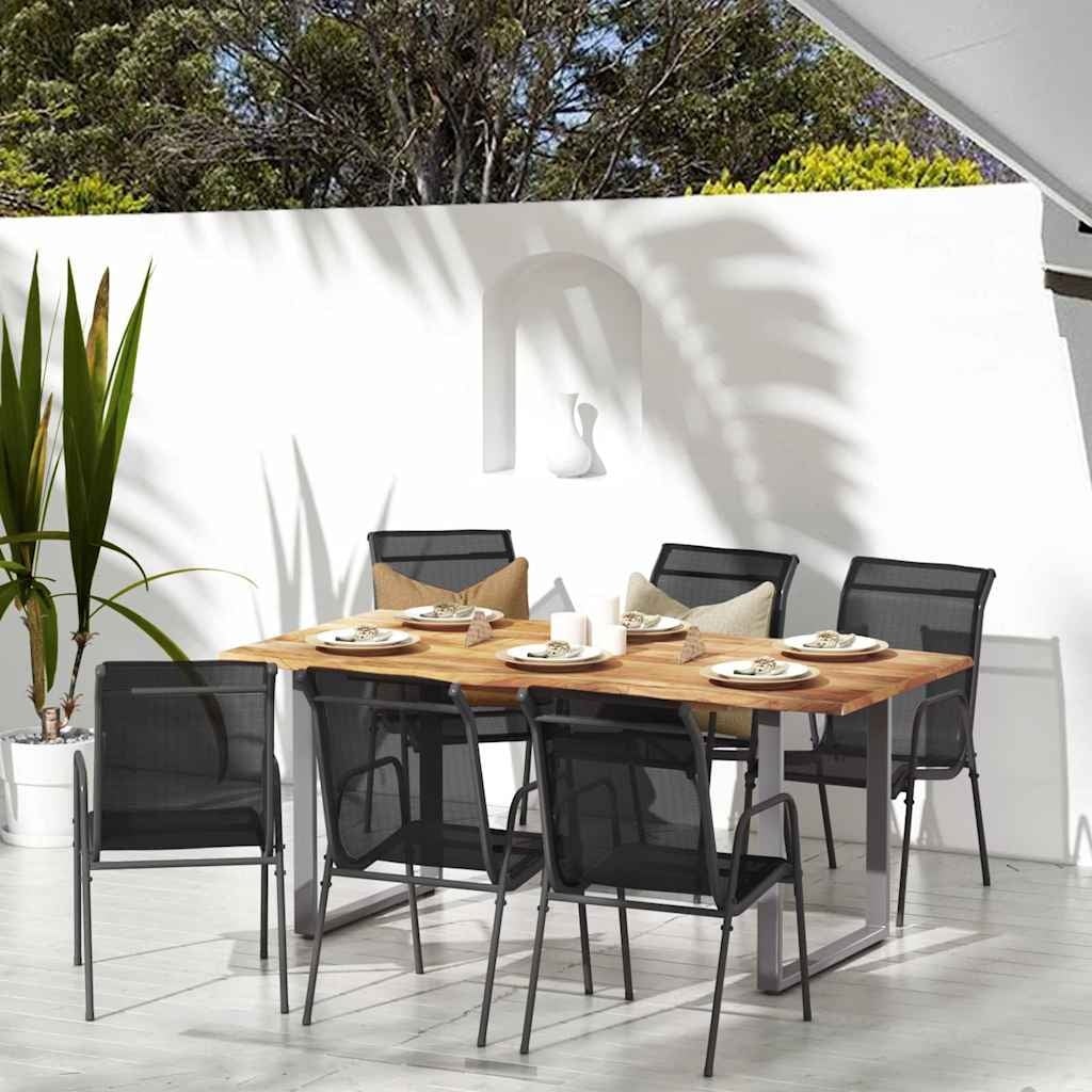 Lot de 6 chaises de jardin acier et textilène noir - 35% de remise
