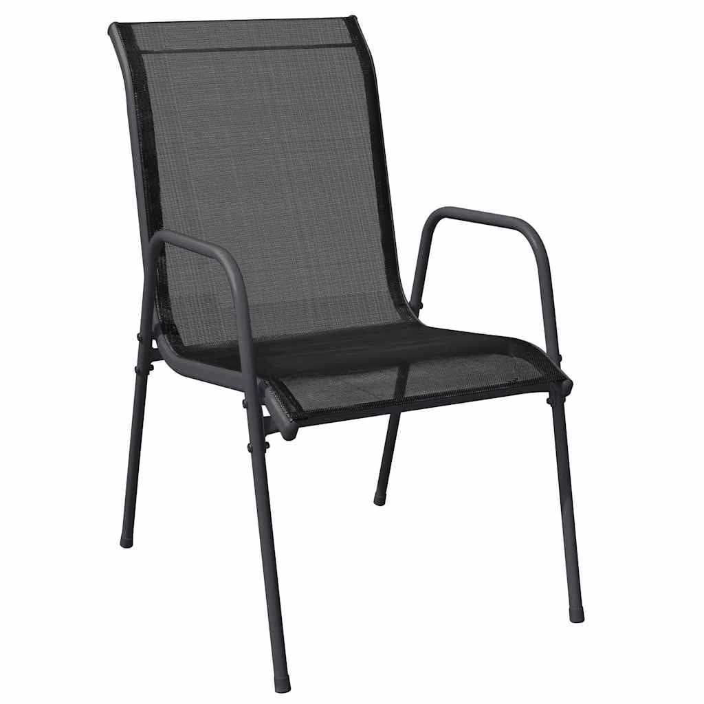 Lot de 6 chaises de jardin acier et textilène noir - 35% de remise