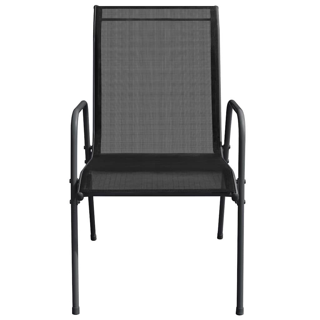 Lot de 6 chaises de jardin acier et textilène noir - 35% de remise