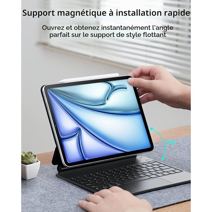 Étui clavier magnétique iPad Pro 12,9" - Gris - 34% de remise