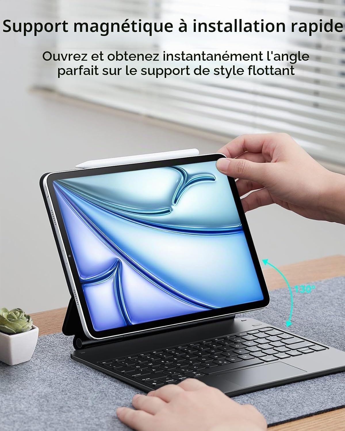 Étui clavier magnétique iPad Pro 12,9" - Gris - 34% de remise