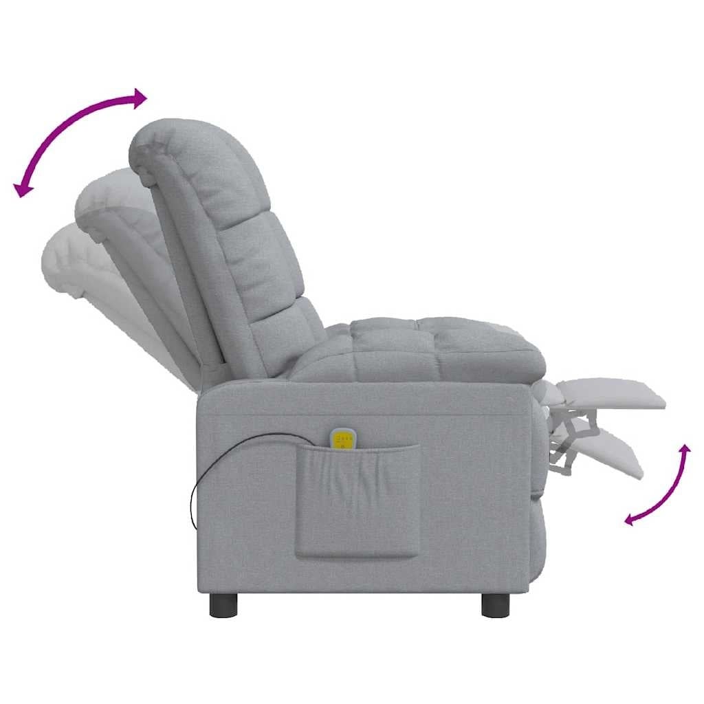 Fauteuil de massage inclinable gris clair - 35% de remise
