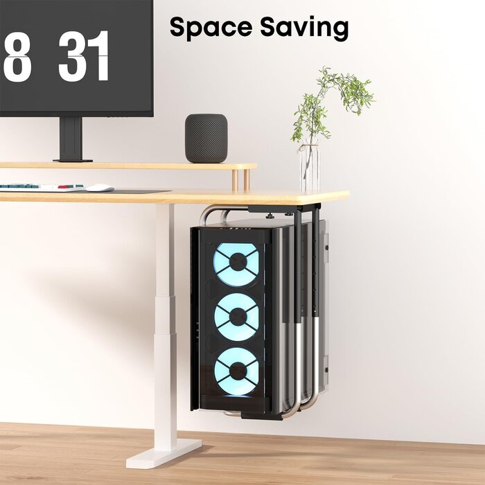 Support PC réglable sous bureau, acier robuste - 32% de remise