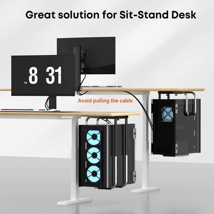 Support PC réglable sous bureau, acier robuste - 32% de remise