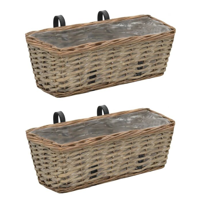 Lot de 2 jardinières de balcon en osier 40 cm - 29% de remise