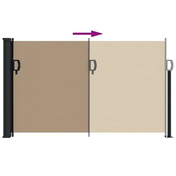 Vidaxl Paravent latéral rétractable 120x500 cm, taupe - 34% de remise