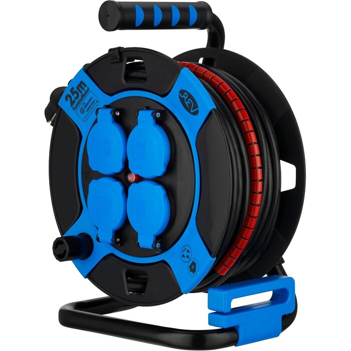 Enrouleur électrique 25m, 4 prises IP44 - 33% de remise