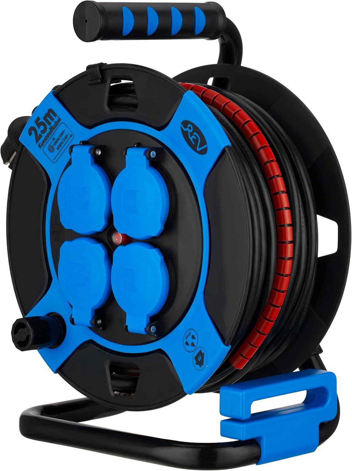 Enrouleur électrique 25m, 4 prises IP44 - 33% de remise