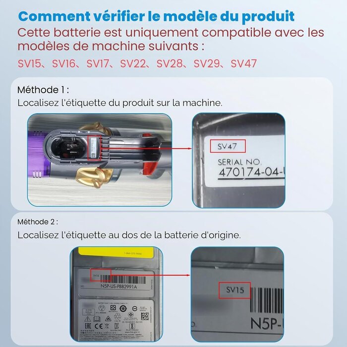Batterie de rechange 3900mAh pour aspirateur balai - 33% de remise