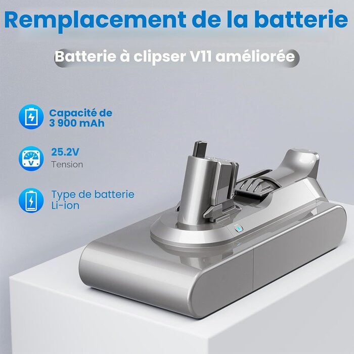 Batterie de rechange 3900mAh pour aspirateur balai - 33% de remise