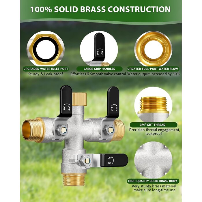 Distributeur d'eau 3 voies pour jardin - 3/4 pouce - 32% de remise