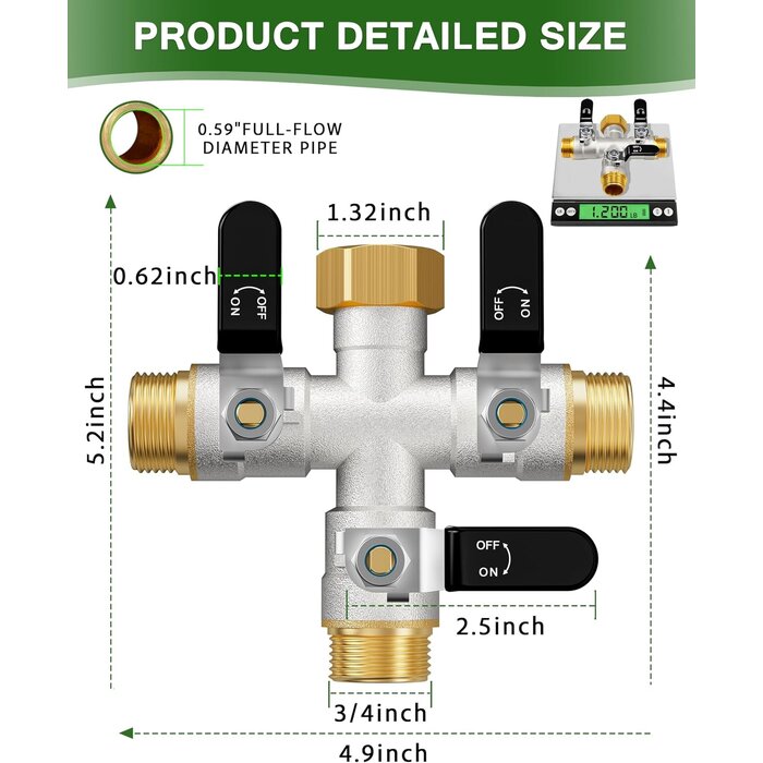 Distributeur d'eau 3 voies pour jardin - 3/4 pouce - 32% de remise