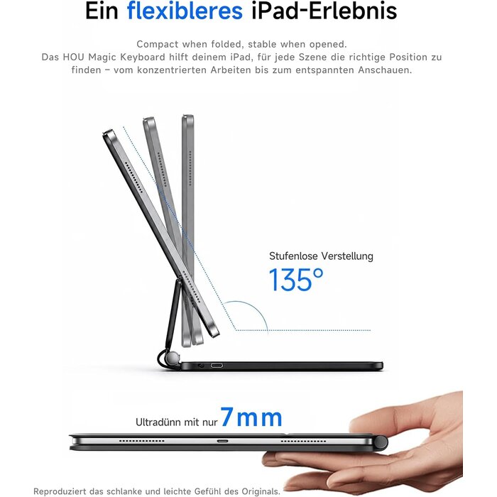 Hou Étui Clavier Magnétique pour iPad Pro 13" M4 - QWERTZ - 34% de remise