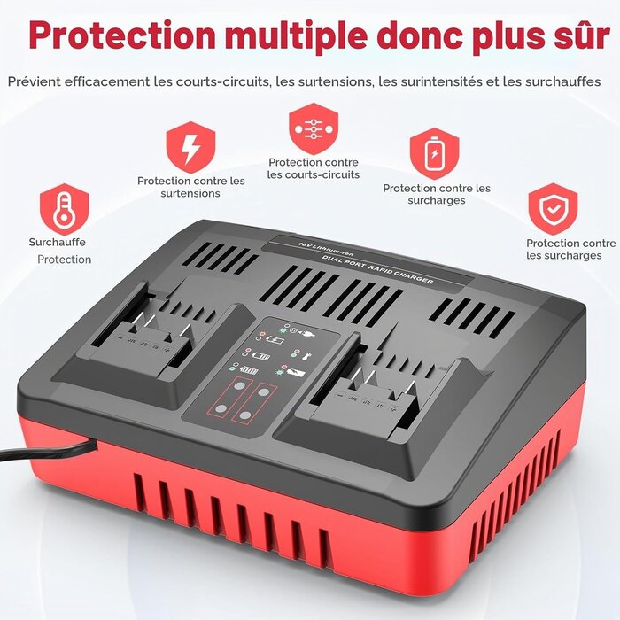 Asuncell Chargeur double rapide pour batteries 18V - 31% de remise