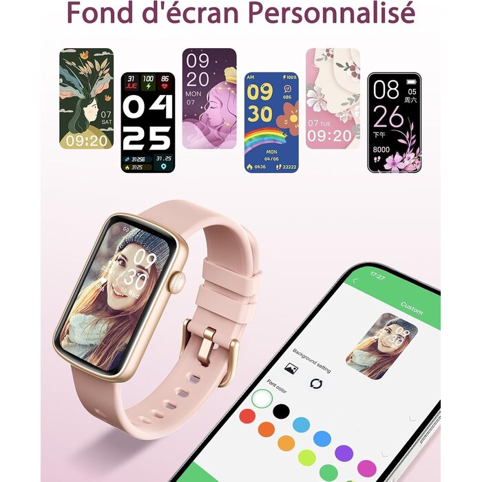 Montre connectée femme fitness rose - 30% de remise - État déballé