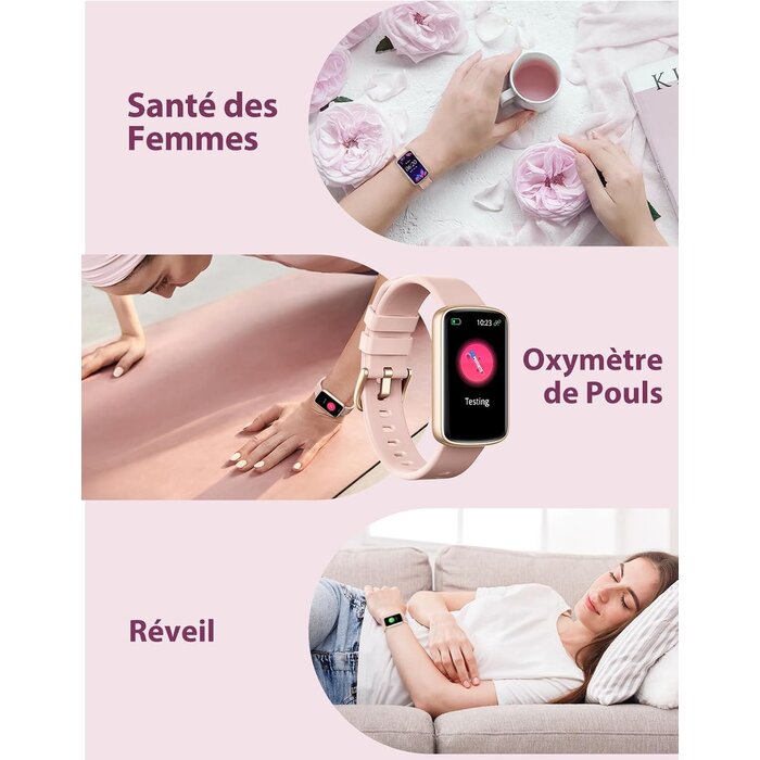 Montre connectée femme fitness rose - 30% de remise - État déballé