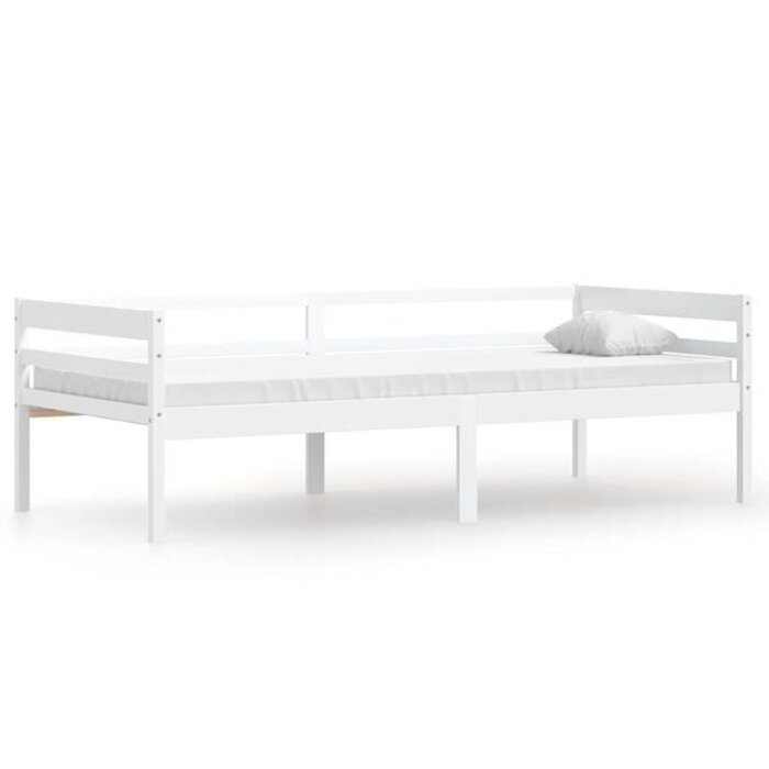Vidaxl Cadre de lit en pin massif 90x200 cm blanc - 34% de remise