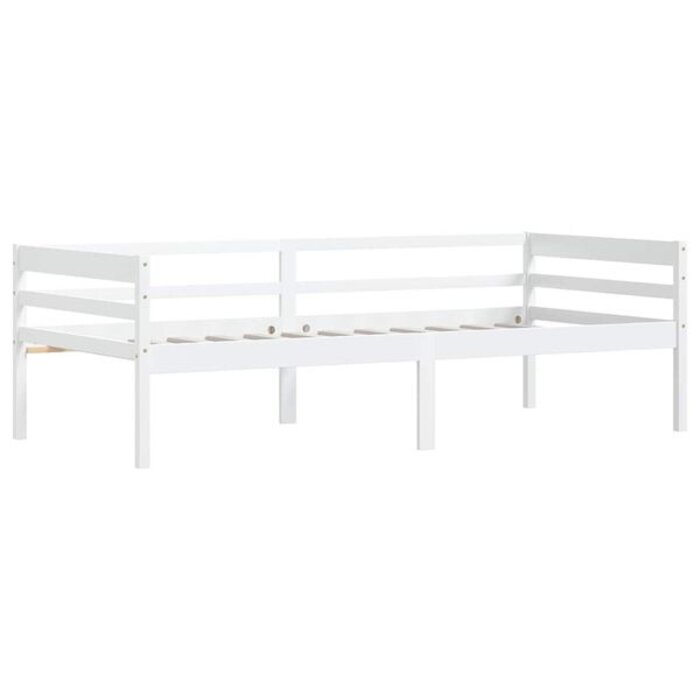 Vidaxl Cadre de lit en pin massif 90x200 cm blanc - 34% de remise