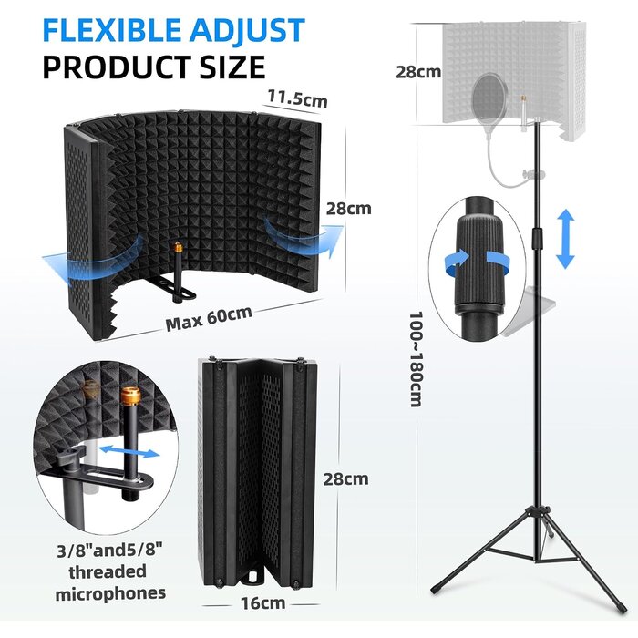 Kit Isolation Microphone avec Filtre Anti-Pop et Trépied - 33% de remise