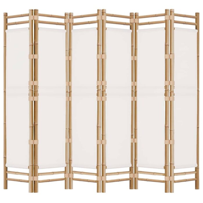 Vidaxl Paravent 6 panneaux en bambou 240x180cm blanc crème - 35% de remise