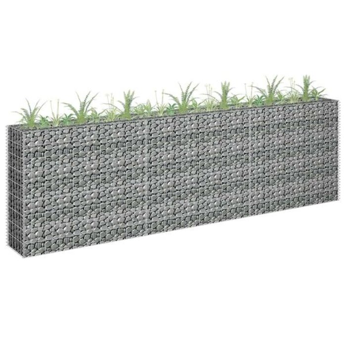 Vidaxl Jardinière gabion 270x30x90cm - Acier galvanisé - 35% de remise