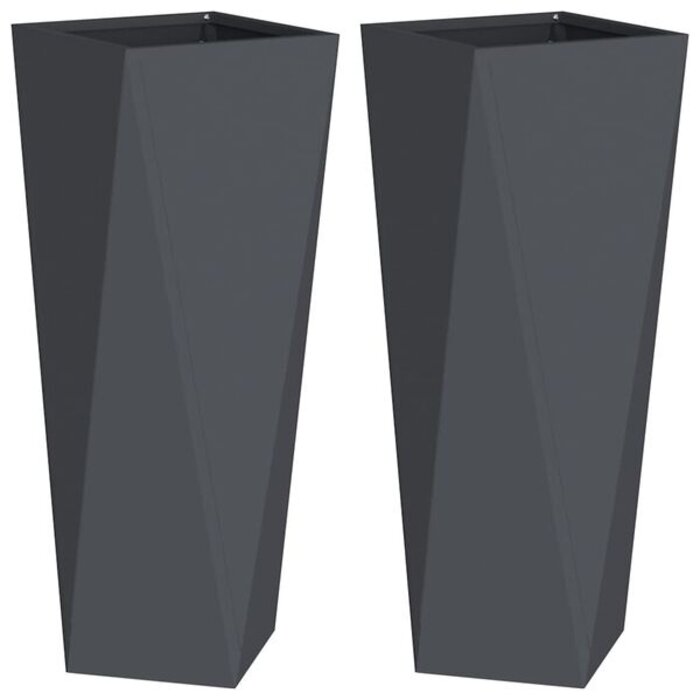 Vidaxl Lot de 2 jardinières en acier anthracite 30x75cm - 34% de remise